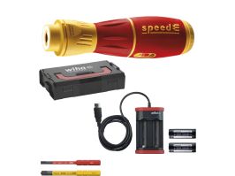 Schroevendraaiersset SpeedE II electric7-delig met slimBits, batterijen en USB
