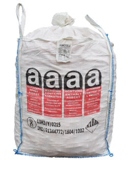 Big Bag voor asbest 90x90x100cm1000kg met slurf en hijslussen