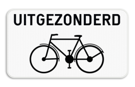 Verkeersbord M2 - 'Uitgezonderd fietsers'